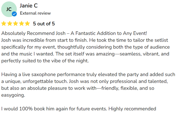 Customer review from Janie